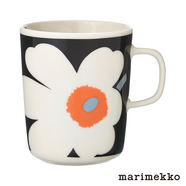 【Unikko 60th】marimekko マリメッコ マグカップ ブラック×オレンジ