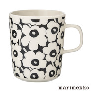 【Unikko 60th】marimekko マリメッコ マグカップ Pikkuinen Unikko ブラック×オフホワイト