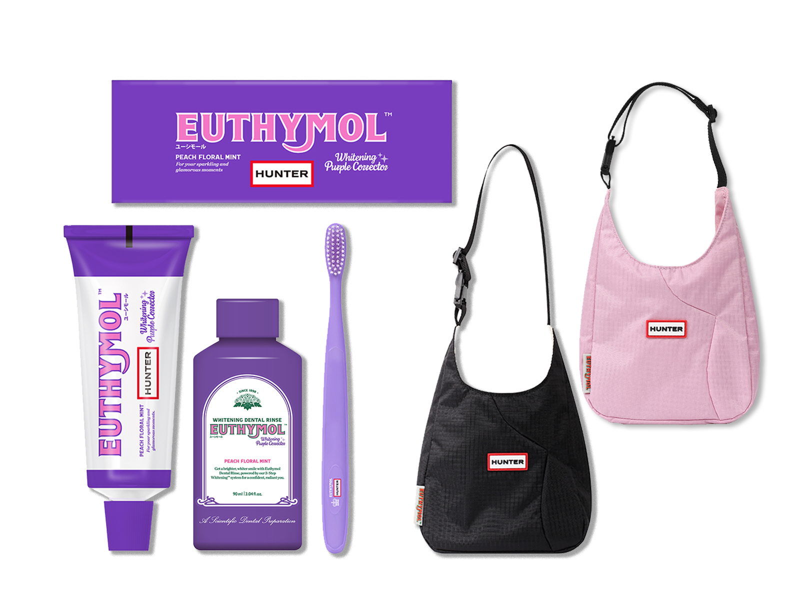 EUTHYMOL ユーシモール ホワイトパープル HUNTER ホーボー バッグセット