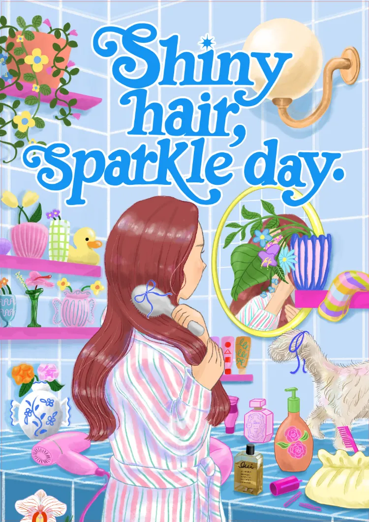 Shiny hair, sparkle day.