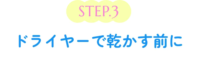 STEP03 ドライヤーで乾かす前に