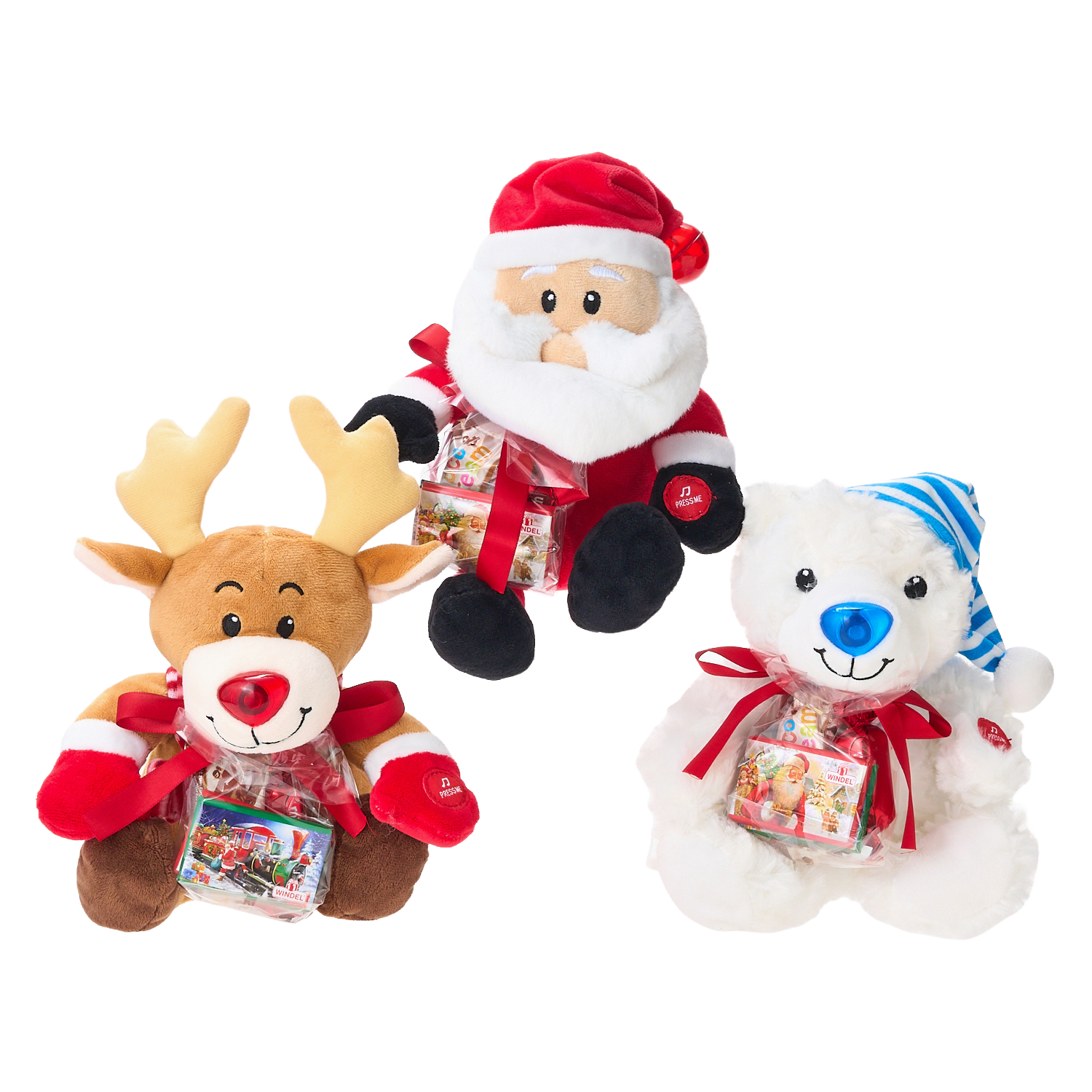 WINDEL クリスマス シング&ライト プラッシュトイ チョコレート
