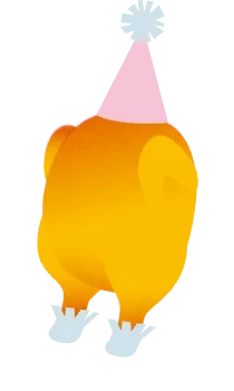 パーティーハットをかぶったターキー