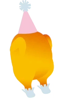 パーティーハットをかぶったターキー