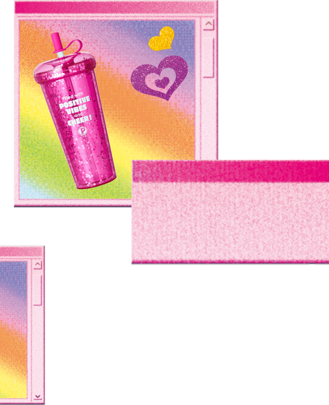 PLAZA BASICS グリッターダブルウォール タンブラー ピンク