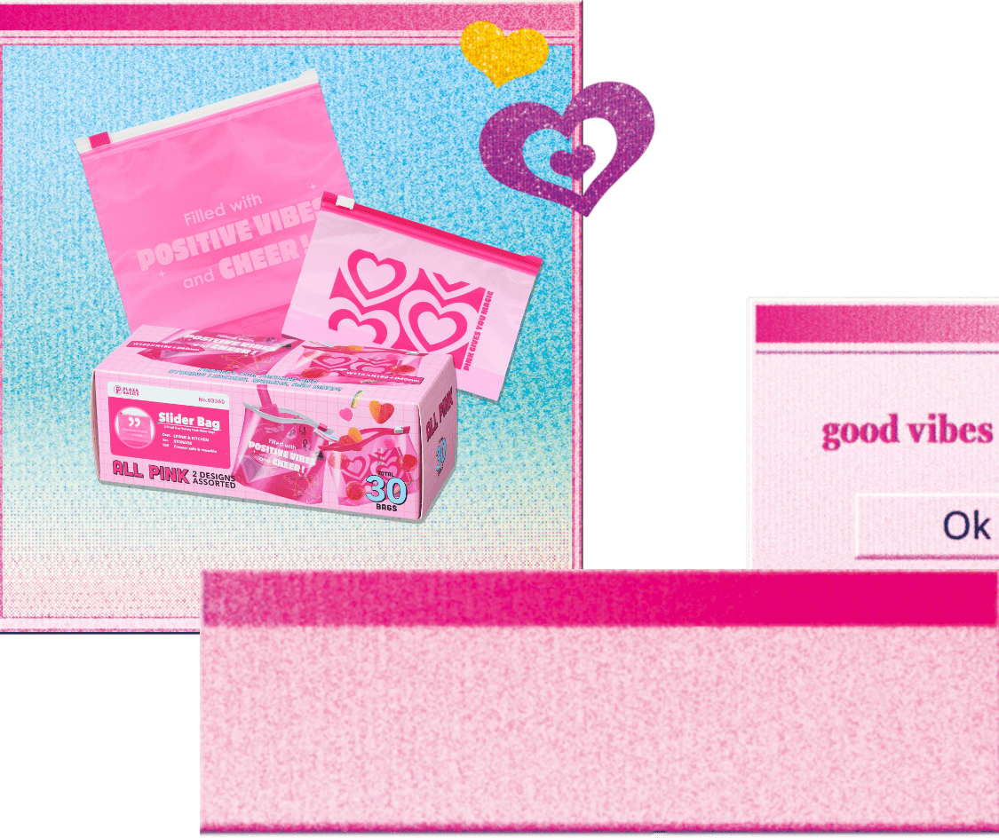 PLAZA BASICS スライダーバッグ ピンク