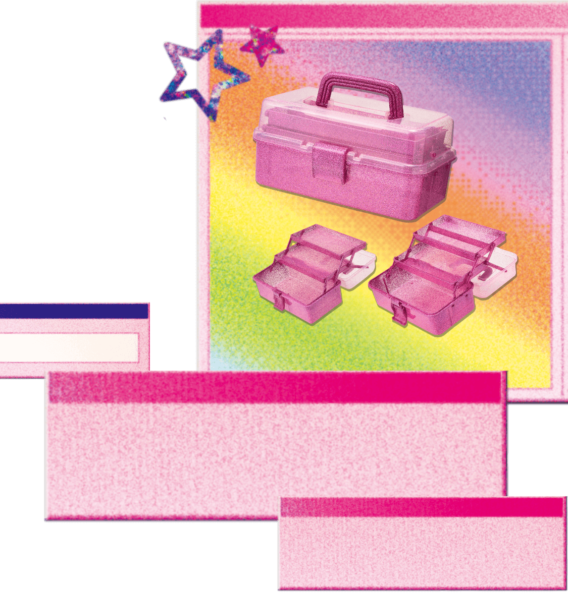 PLAZA BASICS バニティツールボックス ピンクグリッター