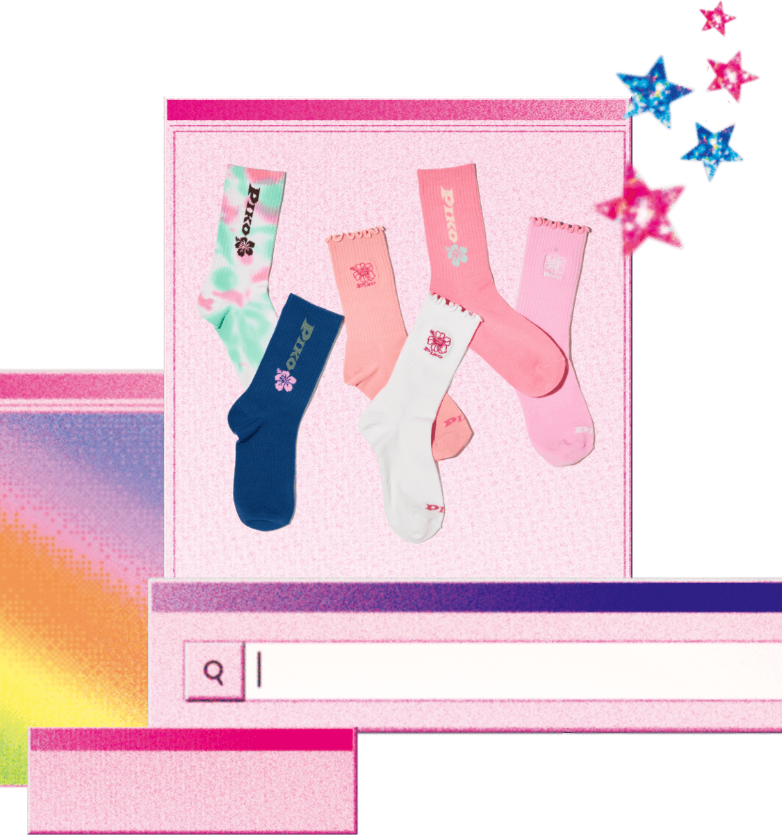 PIKO 3Pソックス メロウ／リブロゴ