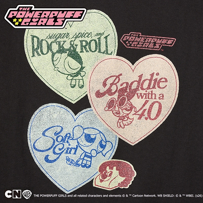 パワーパフ ガールズ Tシャツ ブラックホワイト