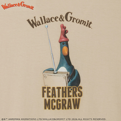 ウォレスとグルミット Tシャツ ベージュ