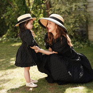 【BABY ROSY LUCE / KIDS】ROSE Jacquard dress - BLACK ROSY LUCE【6月下旬以降発送】【4/25までの販売】