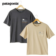 Patagonia パタゴニア メンズ・ライン・ロゴ・リッジ・ストライプ・オーガニック・ポケット・Tシャツ XSサイズ