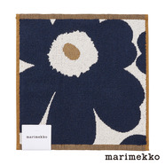 marimekko マリメッコ ミニタオル Unikko ダークブルー×ゴールド