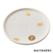 marimekko マリメッコ プレート Unikko メタリックゴールド×ホワイト