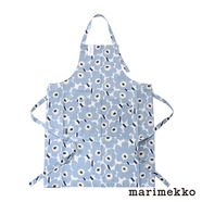 【日本限定】marimekko マリメッコ Mini Unikko エプロン ライトブルー×オフホワイト