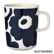 marimekko マリメッコ Unikko マグカップ ダークブルー×ホワイト