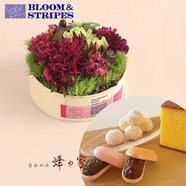 【5/6までの販売】BLOOM&STRIPES フラワーアレンジメント「シック」＆蜂の家「和菓子」ギフトセット