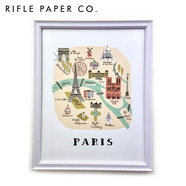 【POP UP】Rifle Paper Co. ライフルペーパー  フレームインアートプリント PARIS MAP M 額装済アートポスター