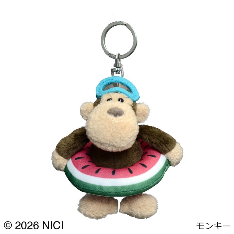 ニキ NICI ぬいぐるみキーリング 浮き輪(モンキー): 通常| プラザ 