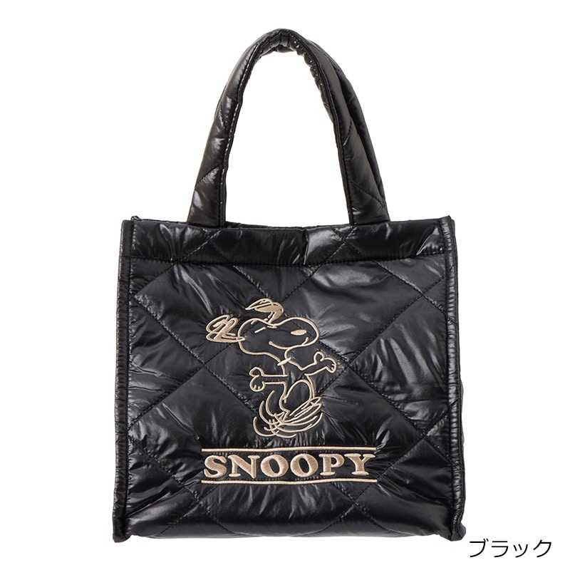PEANUTS トートバッグ 黒 小さめ スリーフォータイム Three Four Time PEANUTS／キャリングトート