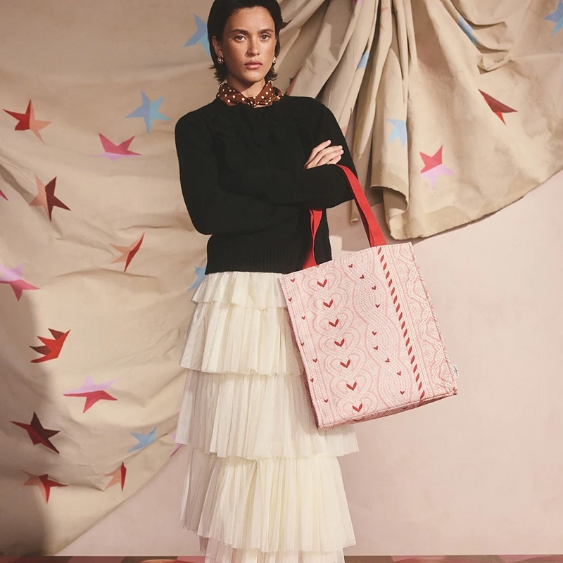 Cath Kidston キャスキッドソン リボン ブックバッグKnit Print(Knit