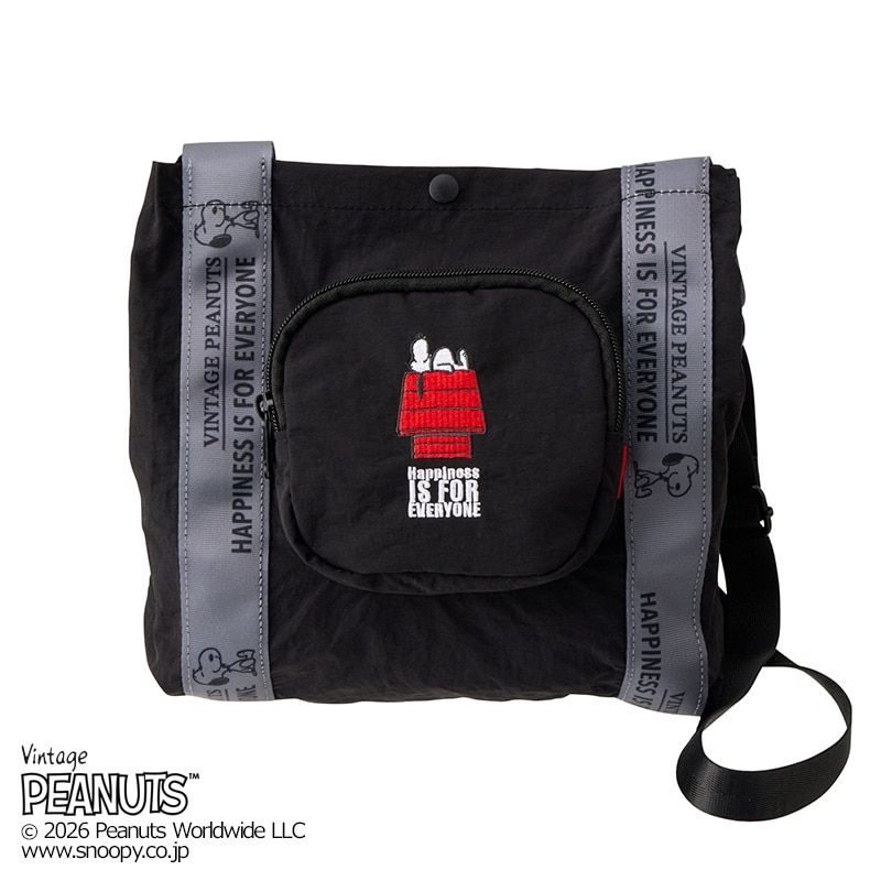 スヌーピー PEANUTS ROOTOTE ルートート ショルダーバッグ(ブラック 