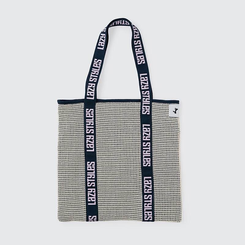 レザー　メッシュ　トートバッグ Lazy Styles レイジースタイルズ ハンドルロゴ メッシュトートバッグ