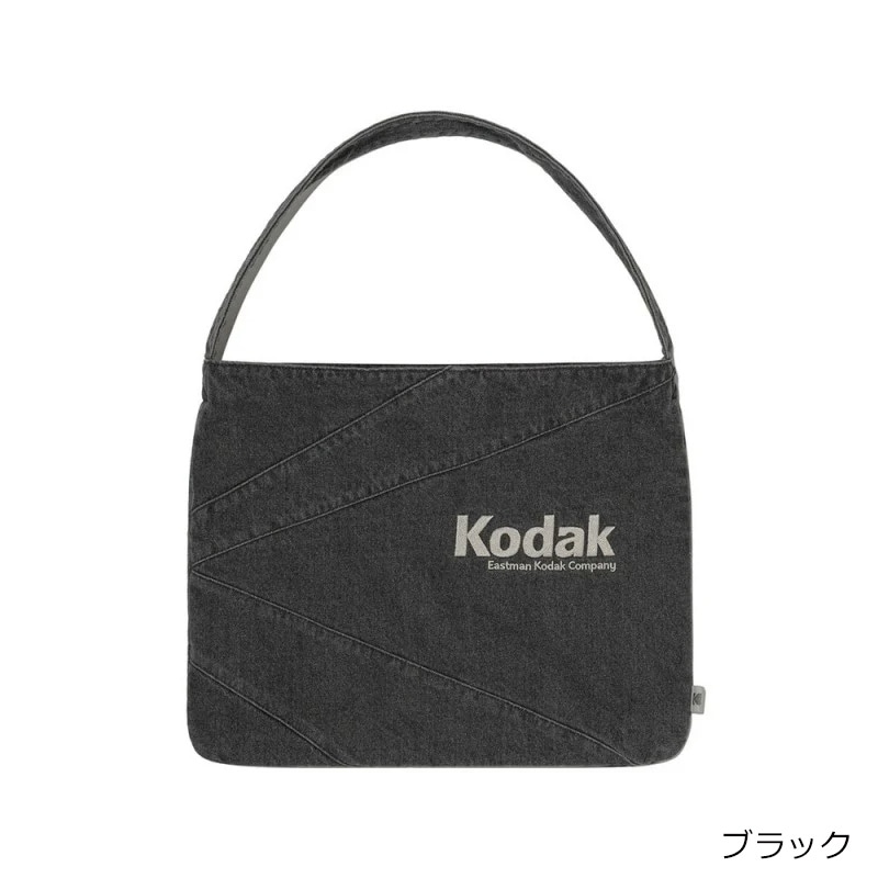 Kodak コダック デニム ラージ ホーボーバッグ(ブラック): 通常 