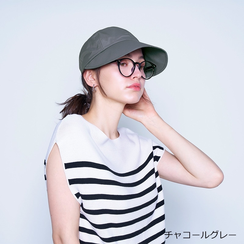 Sun Block LAB BEAUTY ワイドリムキャップ(チャコールグレー): 通常