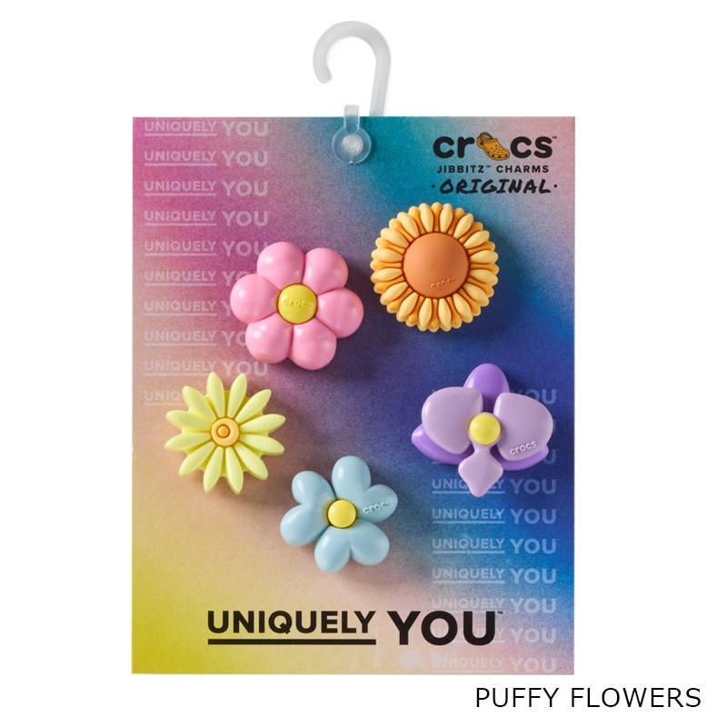 crocs クロックス ジビッツ 5個セット(PUFFY FLOWERS): 通常| プラザ