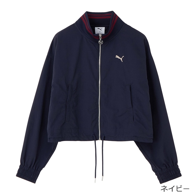 PUMA プーマ ウィメンズ T7 リラックスドウーヴンジャケット(ネイビー