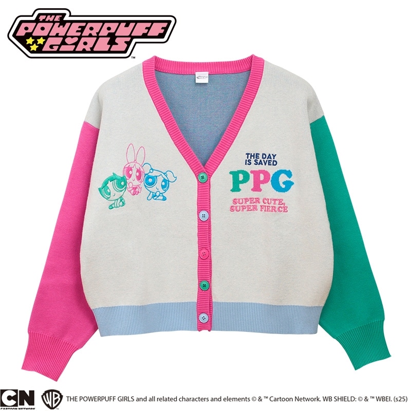 THE POWERPUFF GIRLS パワーパフ ガールズ/ ニットカーディガン(バニラ