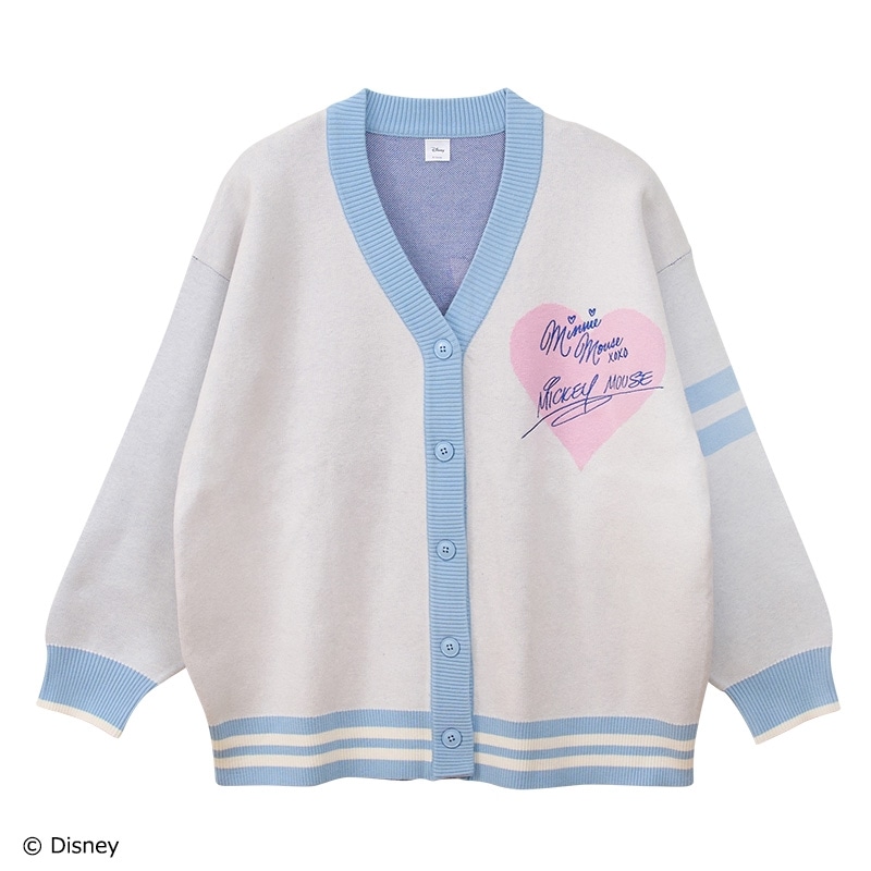 Disney(ディズニー)】ミッキー＆ミニー/ニットカーディガン(アイボリー