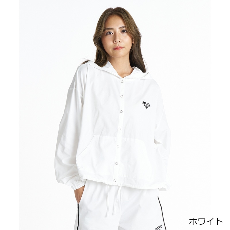 JUSGLITTY フード付きホワイトジャケット サイズ2（ラストお値下） ROXY ロキシー ウィメンズ SALTY SQUAD HOODIE フード付きカーディガン