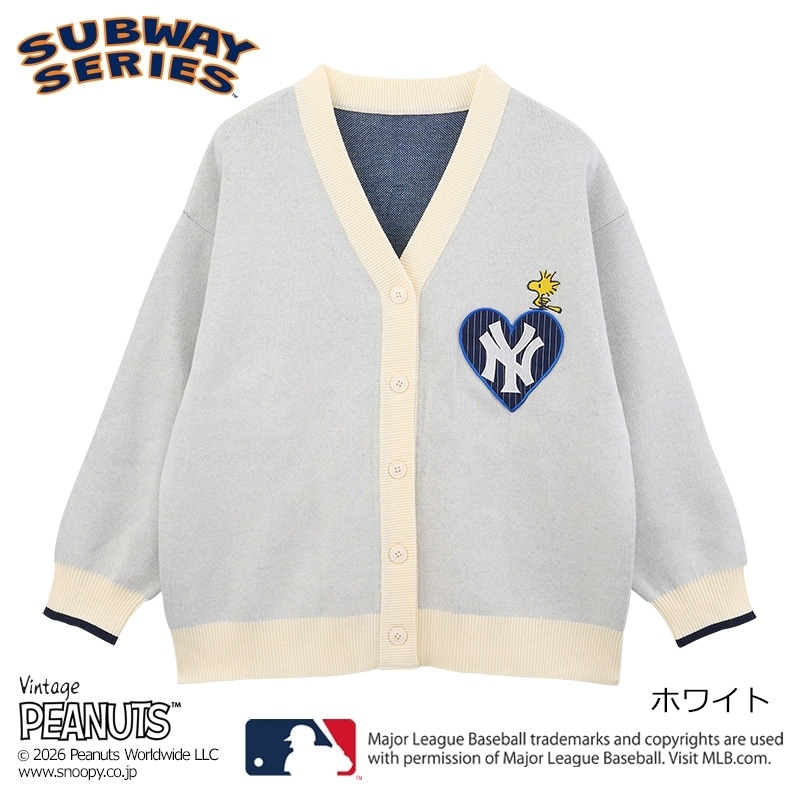 サイト S'YTE PEANUTS 23AW レターカーディガン スヌーピー PEANUTS MLB ジャガードカーディガン(ホワイト): 通常