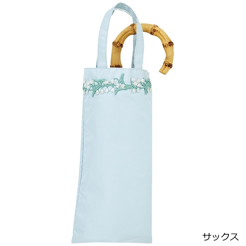 because ビコーズ PUフラワーレース トートバッグ ミニ 日傘(サックス