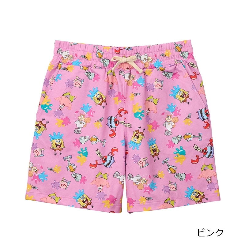 SpongeBob SquarePants スポンジ・ボブ アロハショートパンツ(ピンク