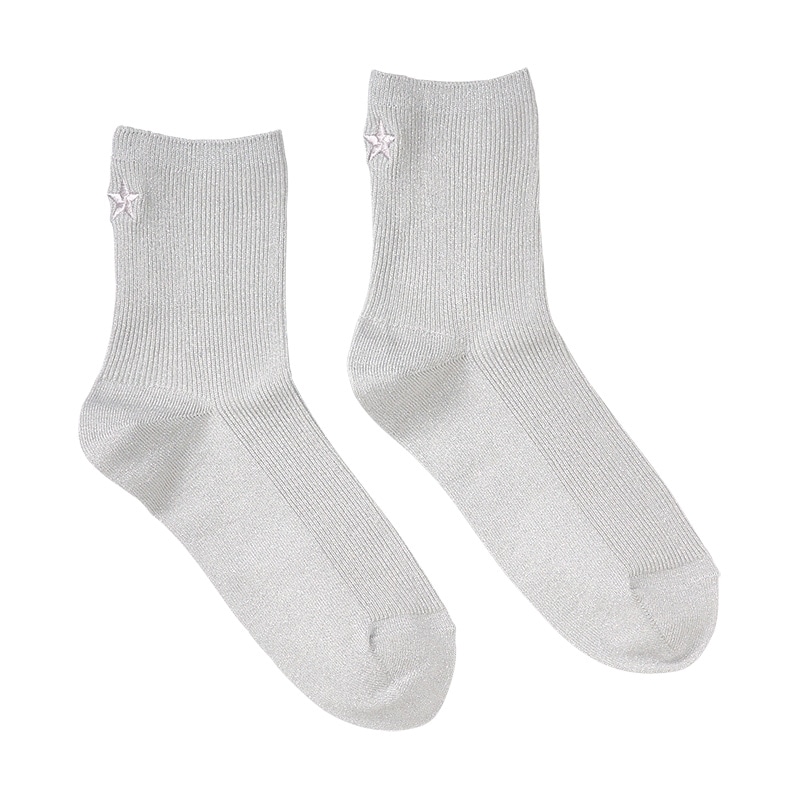 THE SOX クールラメ ソックス 2足セット(シルバー/ネイビー): 通常