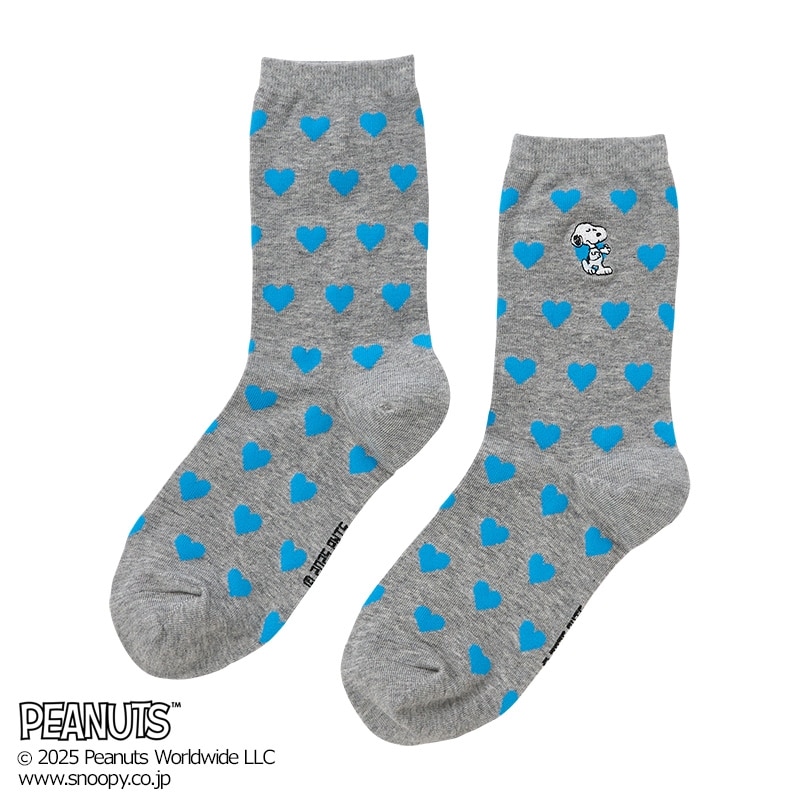 スヌーピー PEANUTS クルー丈ソックス 2足セット HELLO(2足