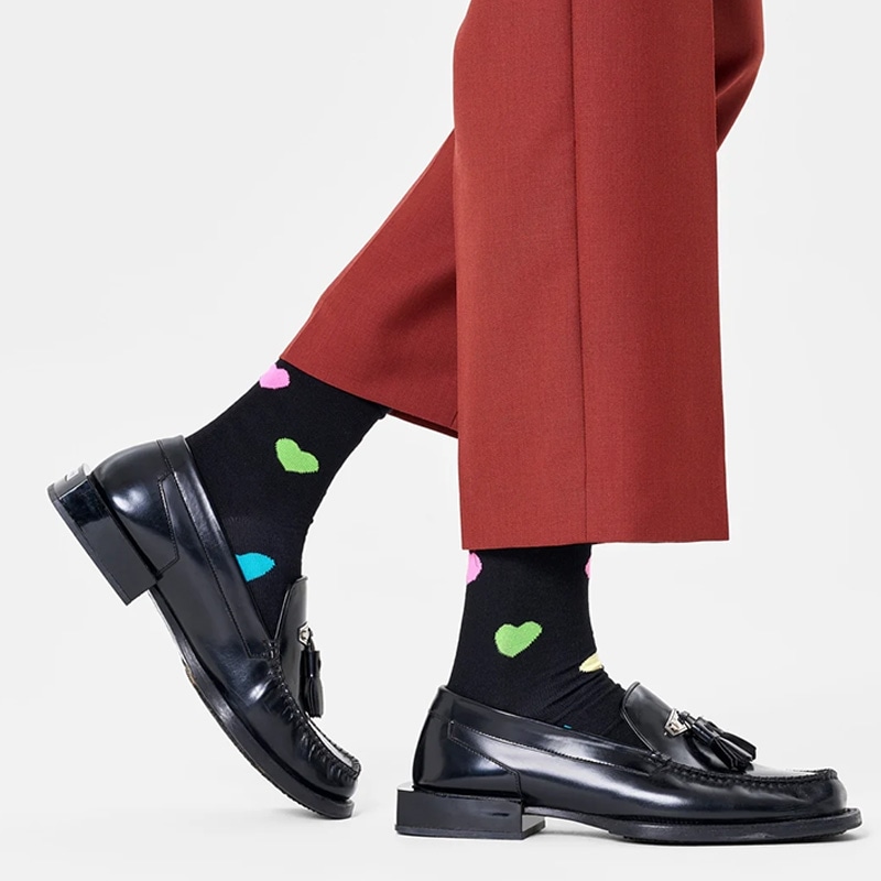 Happy Socks ハッピーソックス クルー丈ソックス ハート(23-25.5cm