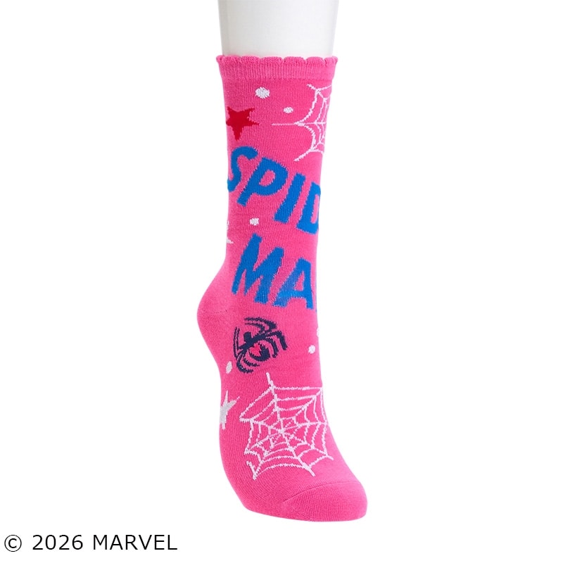 SPIDER-MAN スパイダーマン ソックス 2点セット(ピンク/グレー): 通常