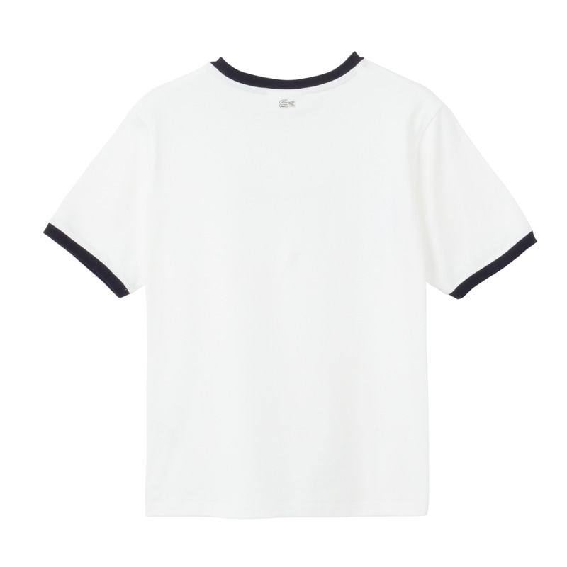 LACOSTE ラコステ ステッチネーミングリンガーTシャツ(ホワイト