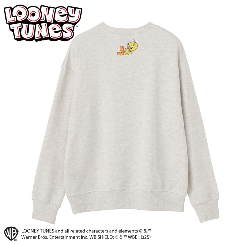 【新品】 JEANS×LOONEY TUNES スウェット トレーナー Looney Tunes × MLB オリジナルデザイン 裏起毛クルーネック