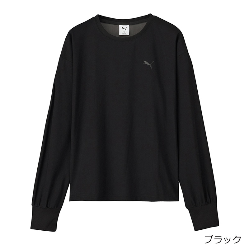 PUMA プーマ メッシュロングスリーブTシャツ(ブラック): 通常