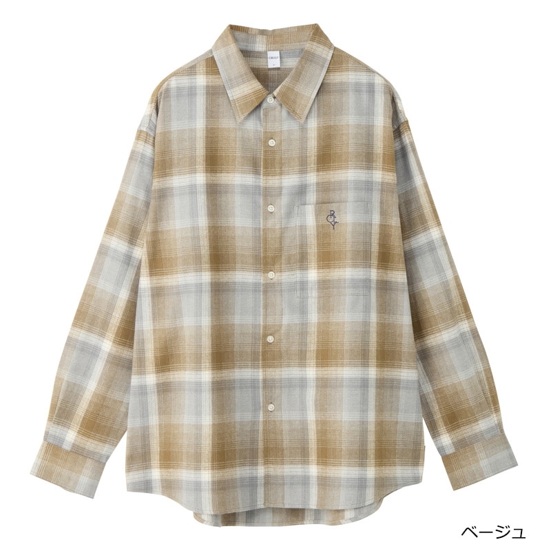 CREALY クリアリー クロップドビッグネルチェックシャツ