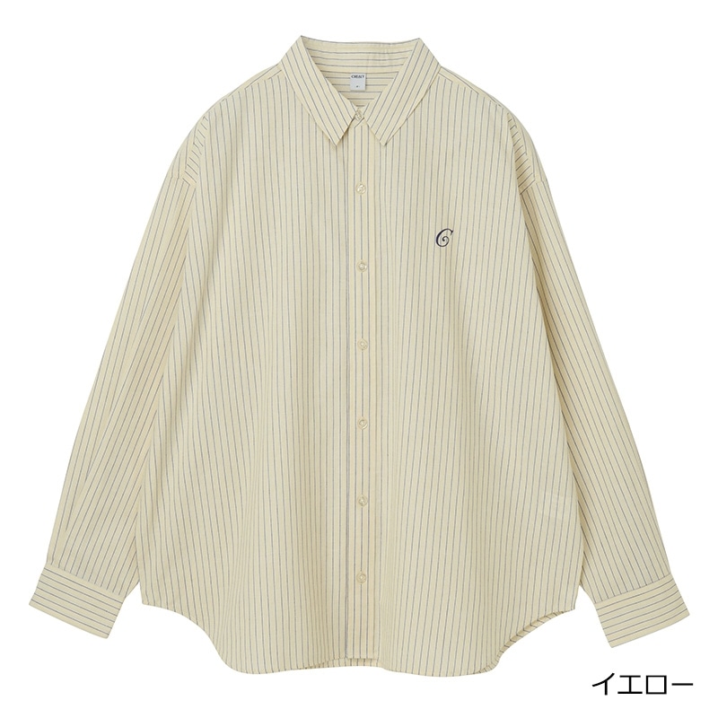 CREALY クリアリー ビッグシャツ ストライプ(イエロー): 通常| プラザ