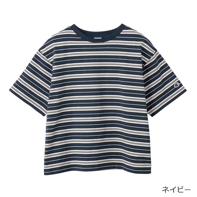 Champion チャンピオン ボーダーTシャツ(ネイビー): 通常| プラザ