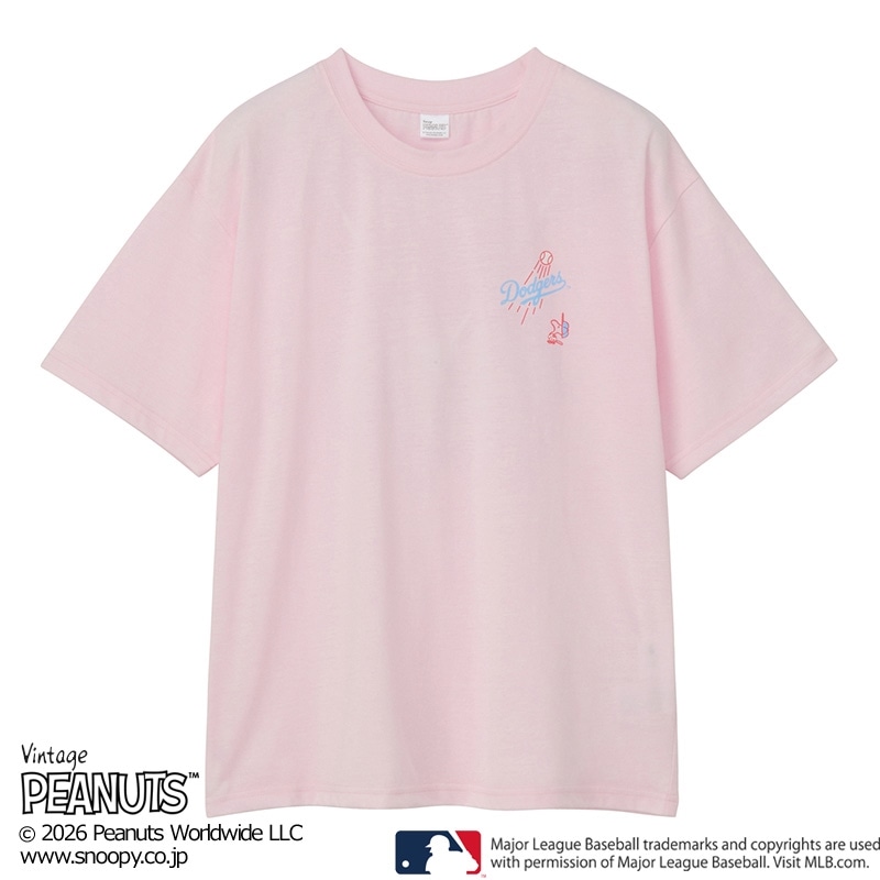 MLB×スヌーピー PEANUTS Tシャツ ロサンゼルス・ドジャース