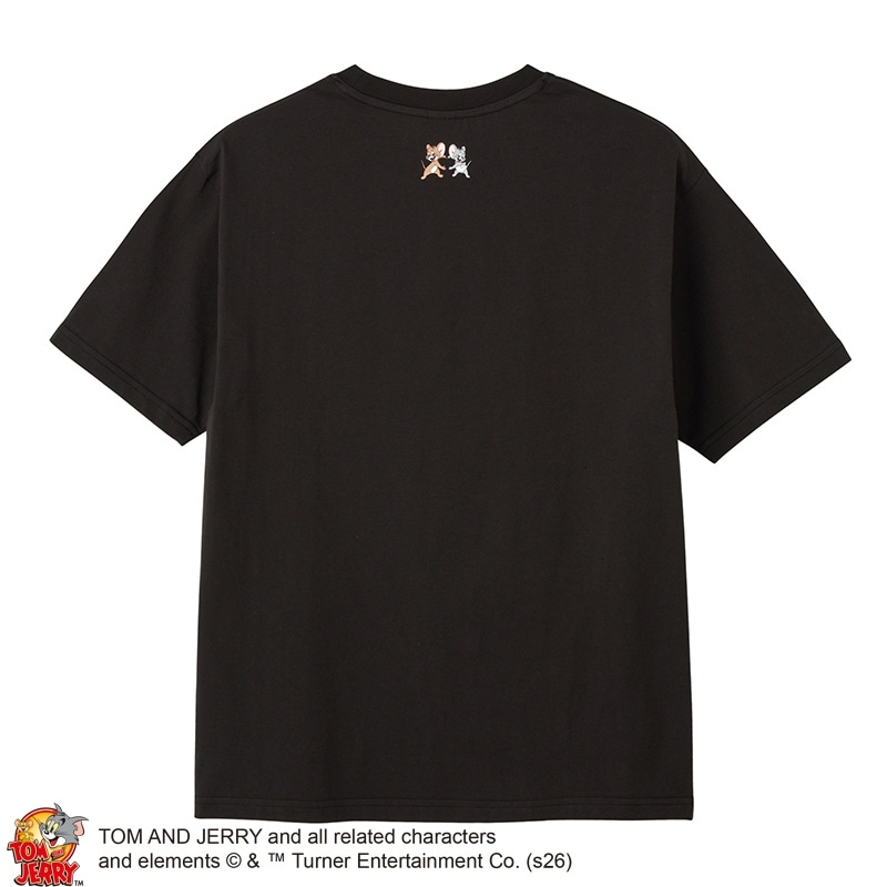 TOM and JERRY / トムとジェリー Tシャツ ブラック (ワイド)(ブラック