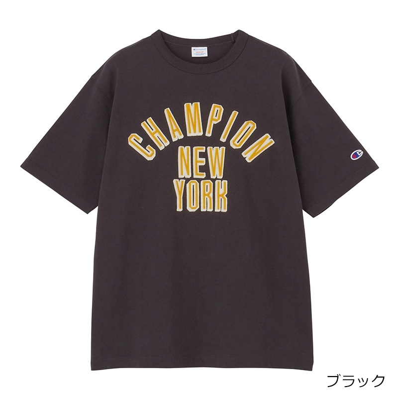 Champion チャンピオン フェルトTシャツ(ブラック): 通常| プラザ
